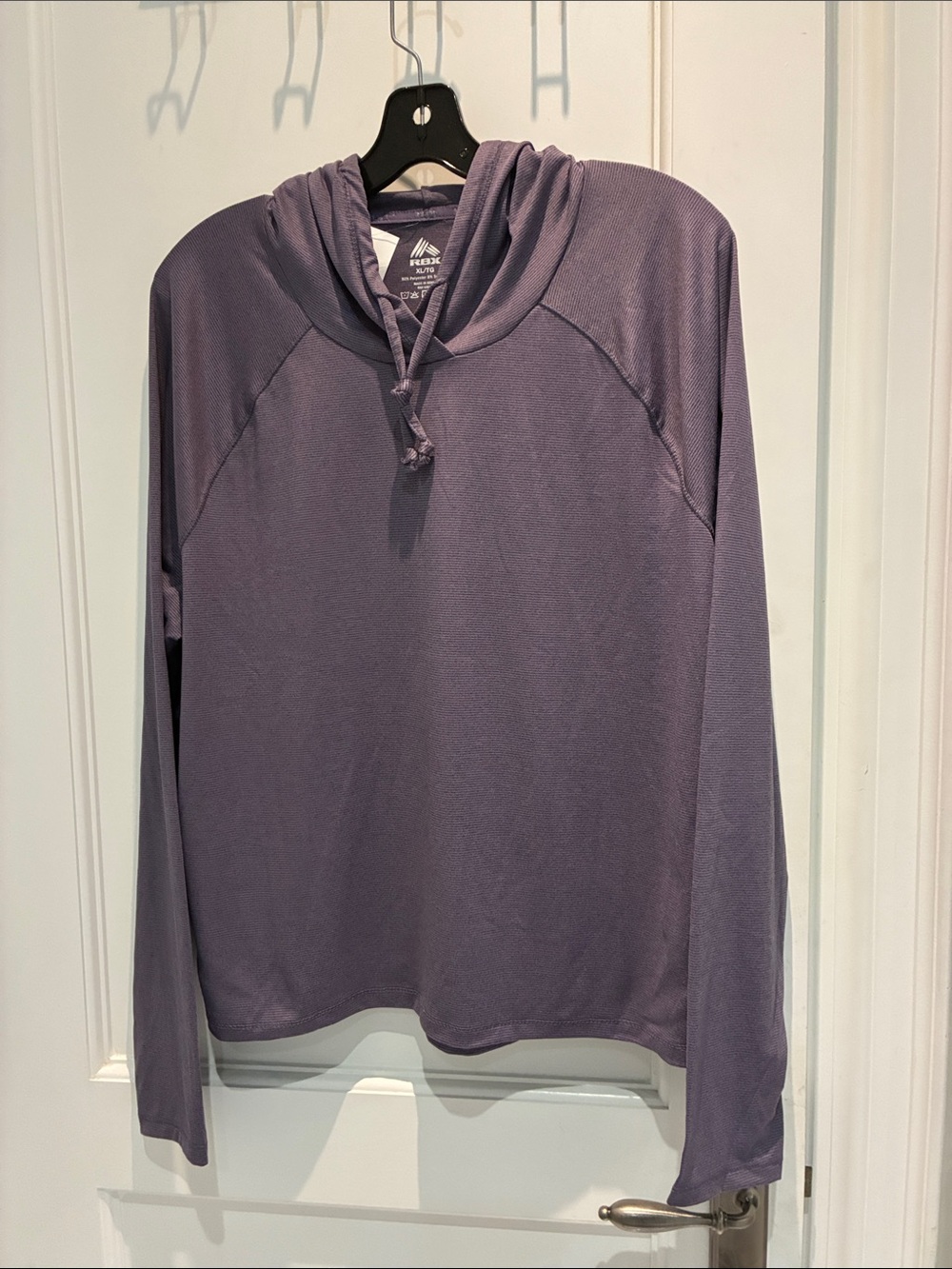 RBX NWT Purple Ribbed Lightweight Long Sleeve Hoodie Pullover Activewear 👵MT